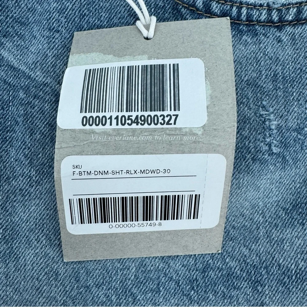 NWT EVERLANE the denim shorts organic cotton size 30 distressed womans shorts - Picture 7 of 11